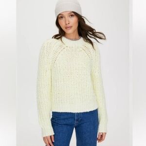 ARITZIA | Wilfred Pale Neon Yellow Confetti Mock Neck Pullover Sweater sz S